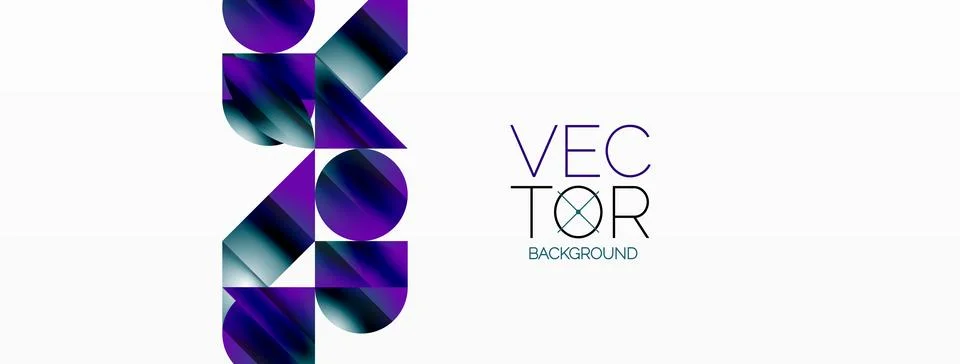 Serene gradient template. Circles and triangles mingle in minimalist perfection Illustrazione stock
