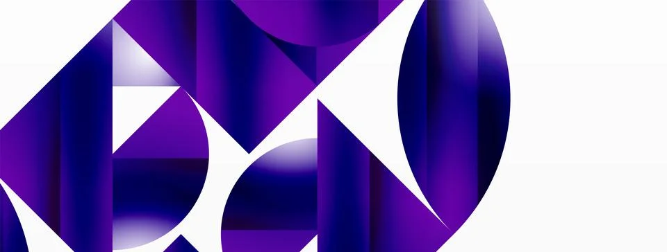 Serene gradient template. Circles and triangles mingle in minimalist perfection Stock Illustration
