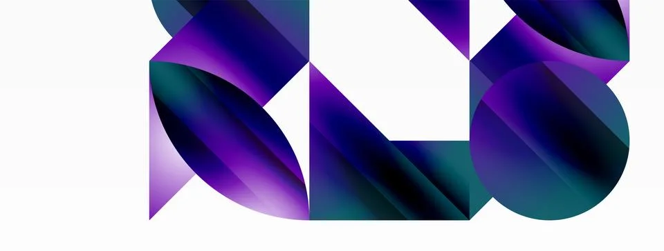 Serene gradient template. Circles and triangles mingle in minimalist perfection Stock Illustration