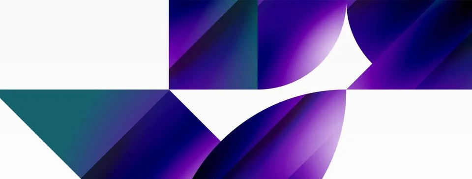 Serene gradient template. Circles and triangles mingle in minimalist perfection Illustrazione stock