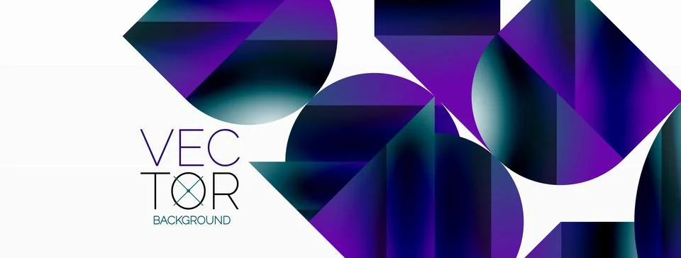 Serene gradient template. Circles and triangles mingle in minimalist perfection Stockillustratie