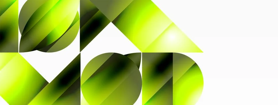 Serene gradient template. Circles and triangles mingle in minimalist perfection Stock Illustration