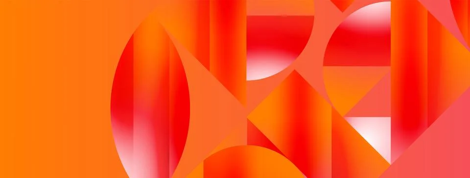 Serene gradient template. Circles and triangles mingle in minimalist perfection Stock Illustration