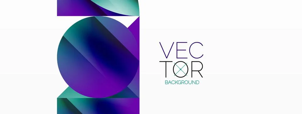 Serene gradient template. Circles and triangles mingle in minimalist perfection Illustrazione stock