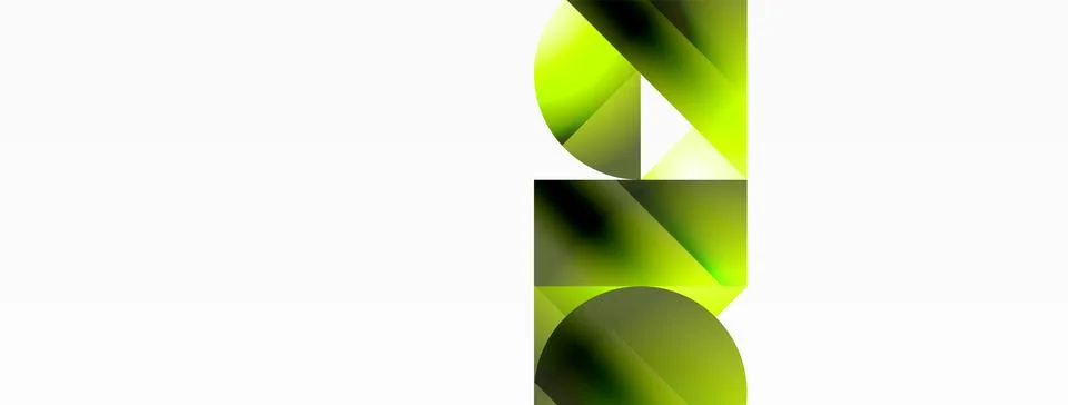 Serene gradient template. Circles and triangles mingle in minimalist perfection Stock Illustration