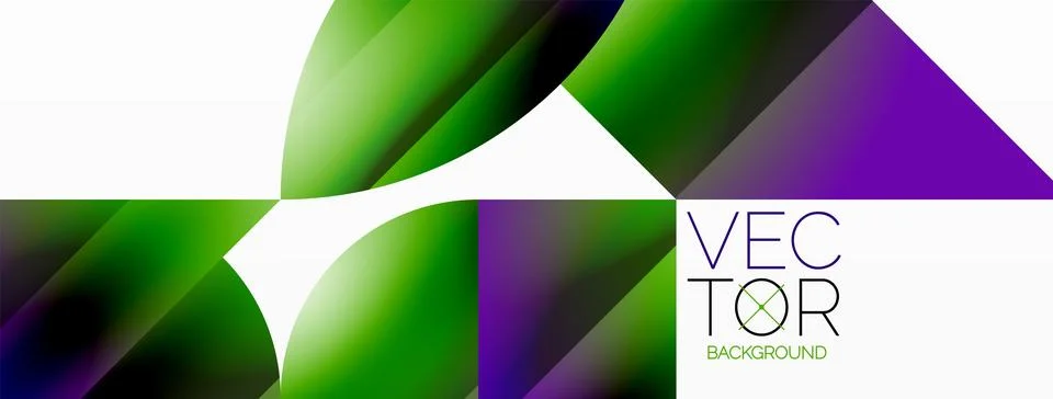 Serene gradient template. Circles and triangles mingle in minimalist perfection Illustrazione stock