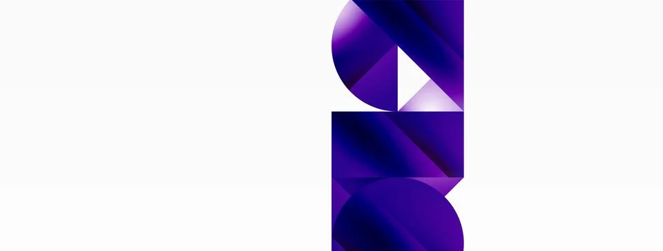 Serene gradient template. Circles and triangles mingle in minimalist perfection Stock Illustration