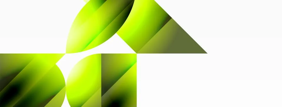 Serene gradient template. Circles and triangles mingle in minimalist perfection Stock Illustration