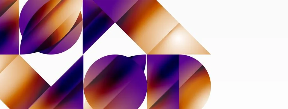Serene gradient template. Circles and triangles mingle in minimalist perfection Stock Illustration