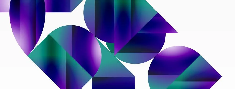 Serene gradient template. Circles and triangles mingle in minimalist perfection Stock Illustration