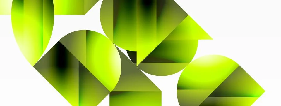 Serene gradient template. Circles and triangles mingle in minimalist perfection Stock Illustration