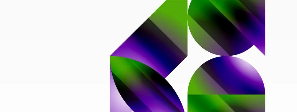 Serene gradient template. Circles and triangles mingle in minimalist perfection Illustrazione stock