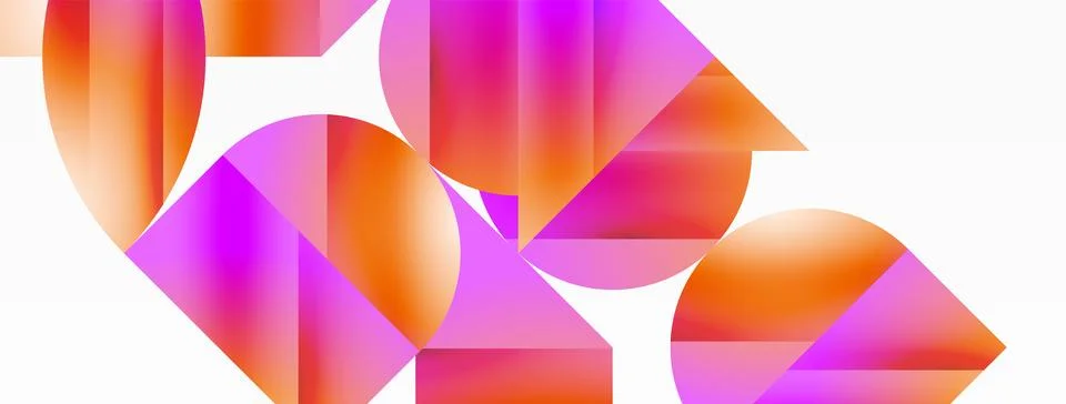 Serene gradient template. Circles and triangles mingle in minimalist perfection Stock Illustration