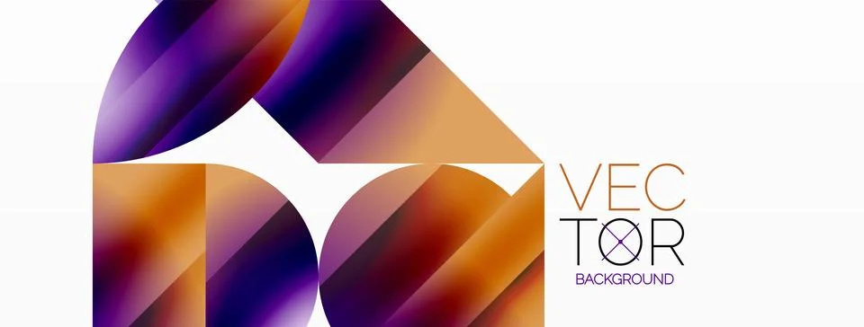 Serene gradient template. Circles and triangles mingle in minimalist perfection Stock Illustration