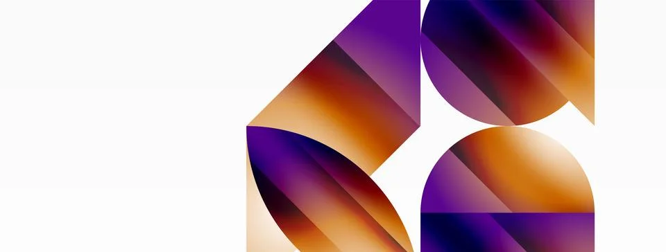 Serene gradient template. Circles and triangles mingle in minimalist perfection Stockillustratie