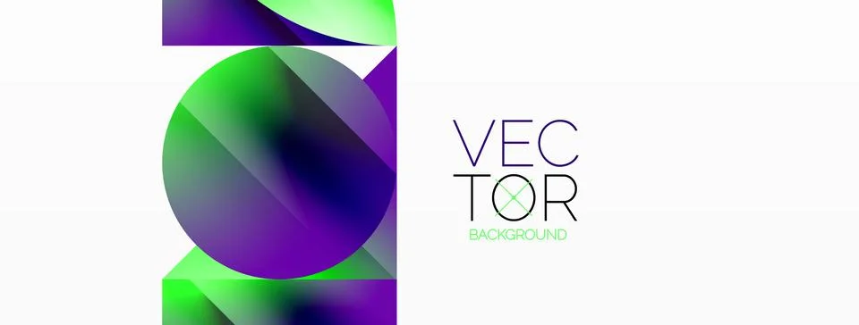 Serene gradient template. Circles and triangles mingle in minimalist perfection Stock Illustration