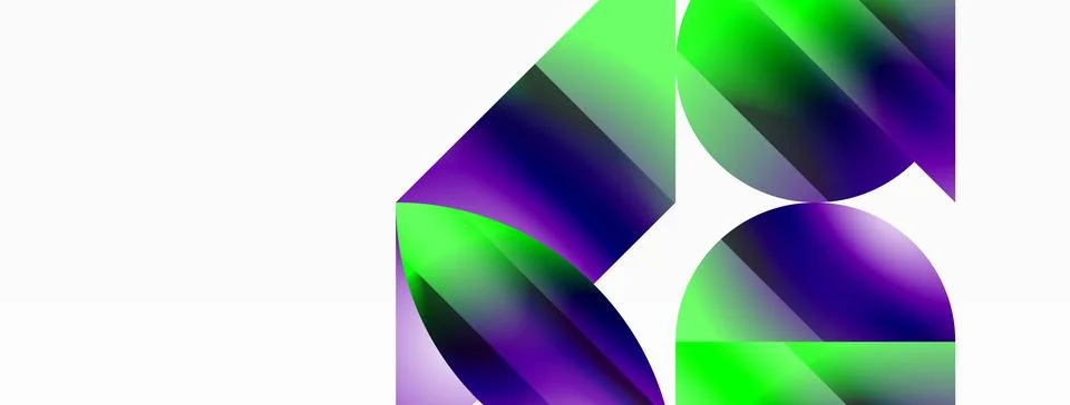 Serene gradient template. Circles and triangles mingle in minimalist perfection Stockillustratie