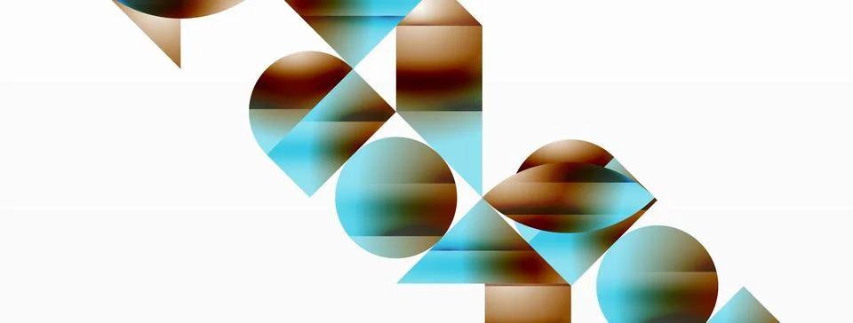 Serene gradient template. Circles and triangles mingle in minimalist perfection Stockillustratie