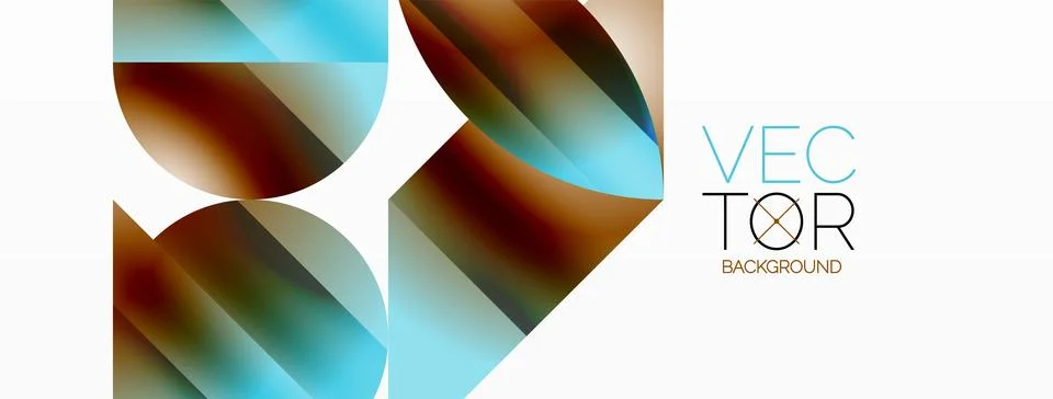 Serene gradient template. Circles and triangles mingle in minimalist perfection Stock Illustration