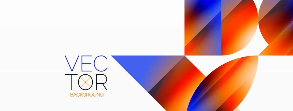 Serene gradient template. Circles and triangles mingle in minimalist perfection Stockillustratie