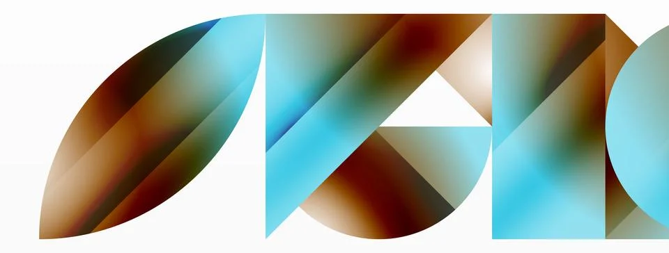 Serene gradient template. Circles and triangles mingle in minimalist perfection Stock Illustration