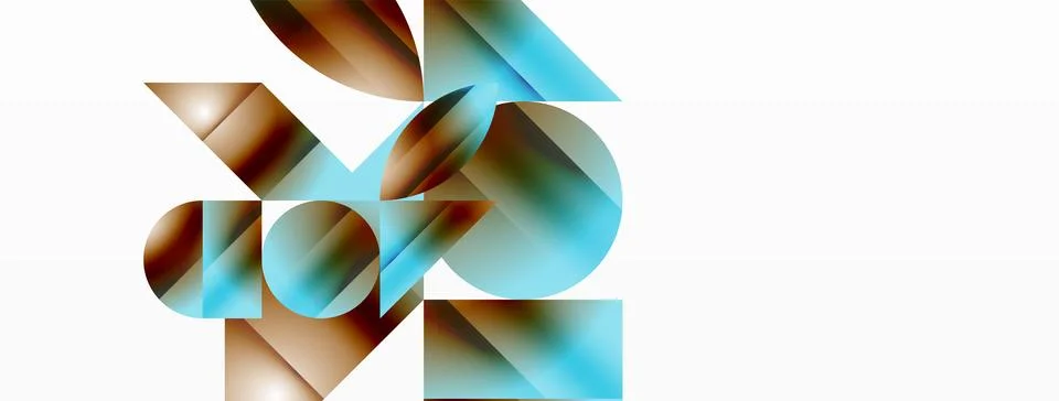 Serene gradient template. Circles and triangles mingle in minimalist perfection Stock Illustration