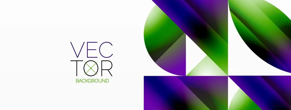 Serene gradient template. Circles and triangles mingle in minimalist perfection Stock Illustration