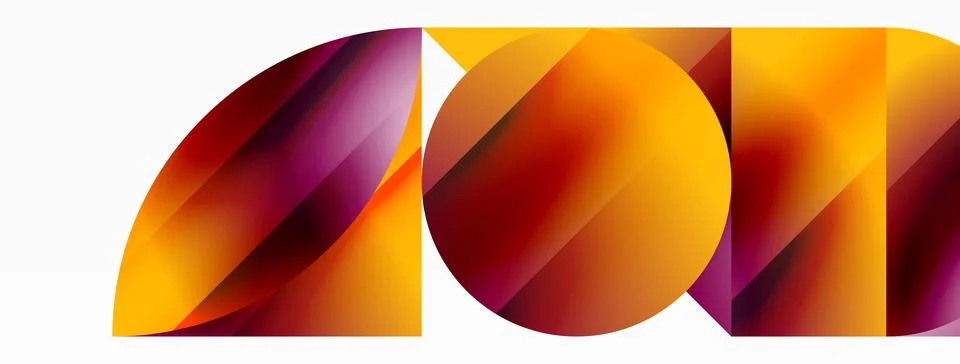 Serene gradient template. Circles and triangles mingle in minimalist perfection Stockillustratie