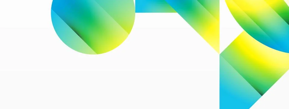 Serene gradient template. Circles and triangles mingle in minimalist perfection Stockillustratie