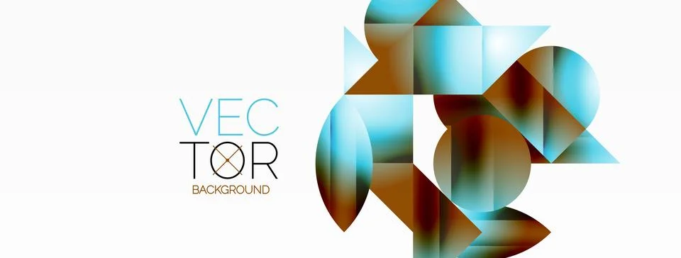 Serene gradient template. Circles and triangles mingle in minimalist perfection Stock Illustration