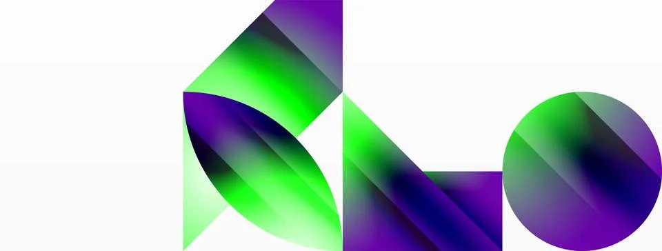 Serene gradient template. Circles and triangles mingle in minimalist perfection Stockillustratie