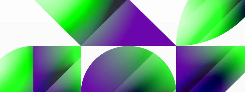 Serene gradient template. Circles and triangles mingle in minimalist perfection Stock Illustration