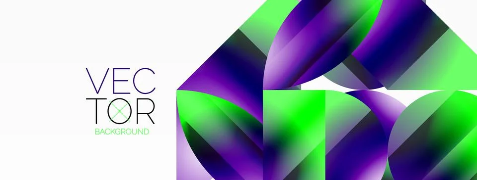 Serene gradient template. Circles and triangles mingle in minimalist perfection Stock Illustration