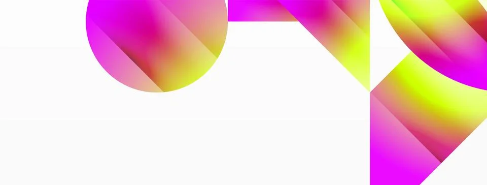Serene gradient template. Circles and triangles mingle in minimalist perfection Stock Illustration