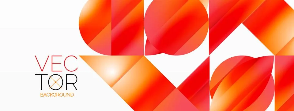 Serene gradient template. Circles and triangles mingle in minimalist perfection Stock Illustration