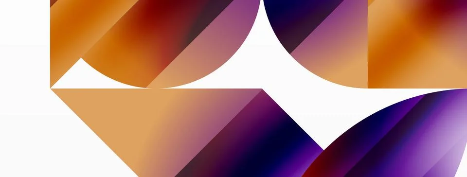Serene gradient template. Circles and triangles mingle in minimalist perfection Stock Illustration