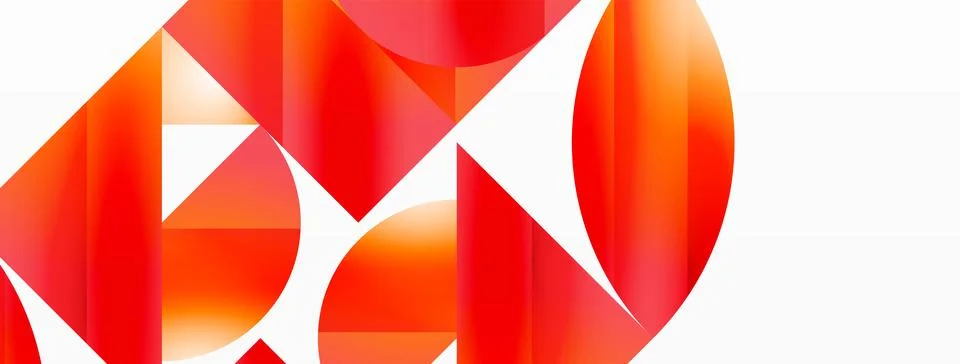 Serene gradient template. Circles and triangles mingle in minimalist perfection Stockillustratie