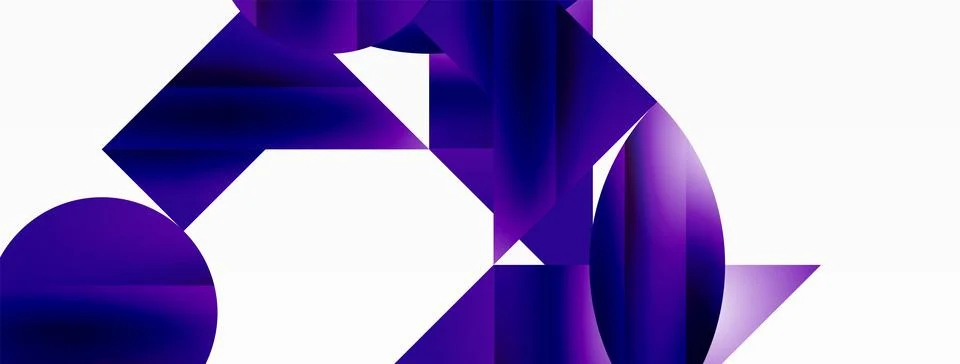 Serene gradient template. Circles and triangles mingle in minimalist perfection Stock Illustration