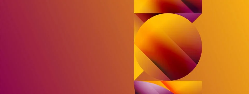 Serene gradient template. Circles and triangles mingle in minimalist perfection Illustrazione stock