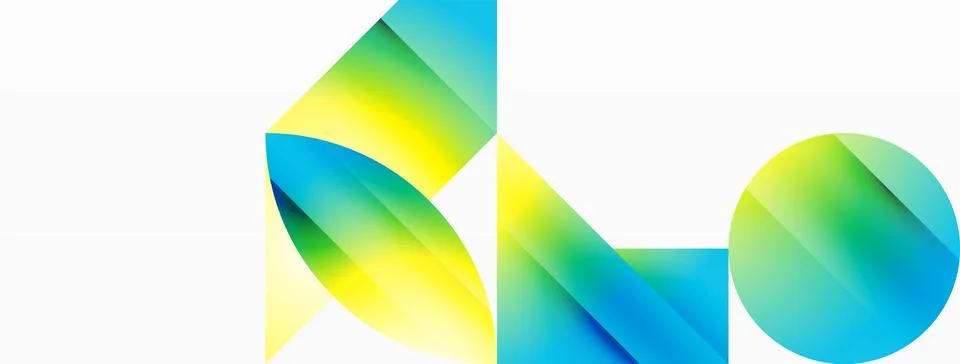 Serene gradient template. Circles and triangles mingle in minimalist perfection Stock Illustration