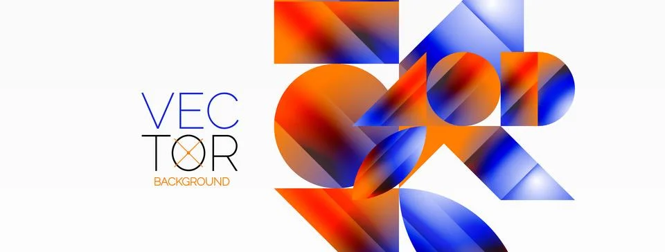 Serene gradient template. Circles and triangles mingle in minimalist perfection Stock Illustration