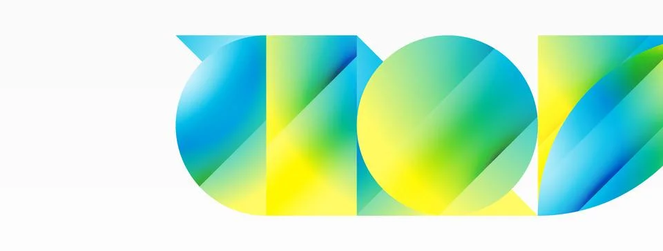 Serene gradient template. Circles and triangles mingle in minimalist perfection Stock Illustration