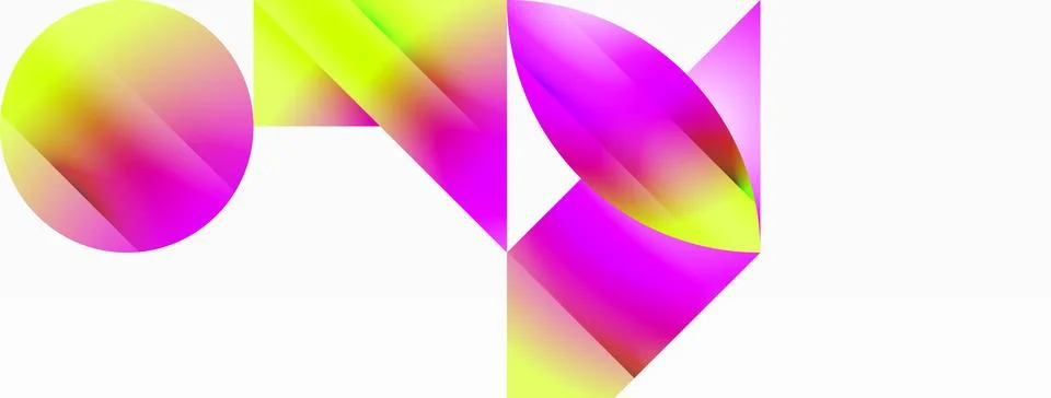 Serene gradient template. Circles and triangles mingle in minimalist perfection Stock Illustration