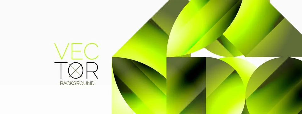 Serene gradient template. Circles and triangles mingle in minimalist perfection Stock Illustration