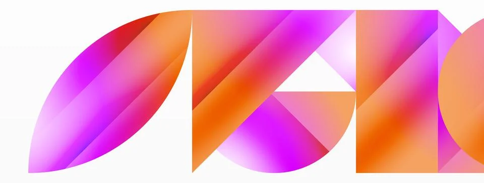 Serene gradient template. Circles and triangles mingle in minimalist perfection Illustrazione stock