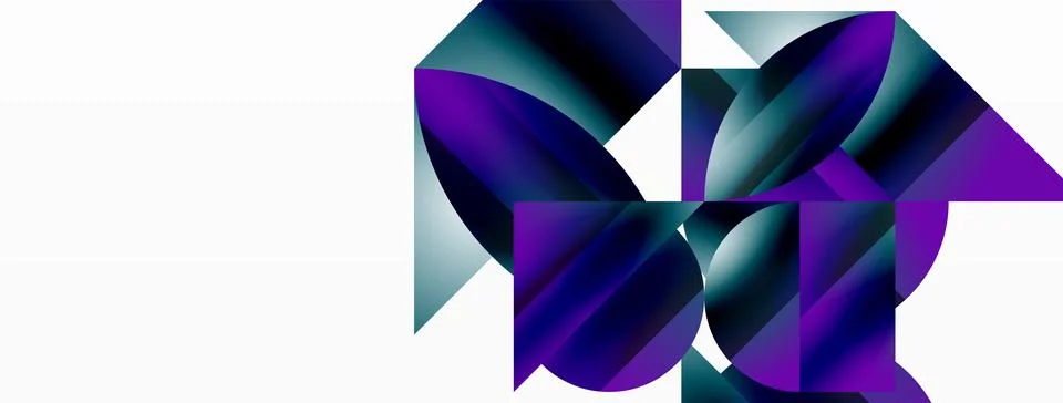 Serene gradient template. Circles and triangles mingle in minimalist perfection Stock Illustration