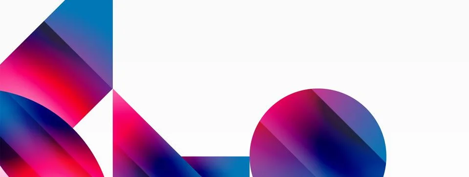 Serene gradient template. Circles and triangles mingle in minimalist perfection Stock Illustration