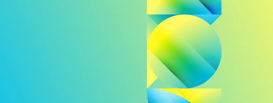 Serene gradient template. Circles and triangles mingle in minimalist perfection Stock Illustration