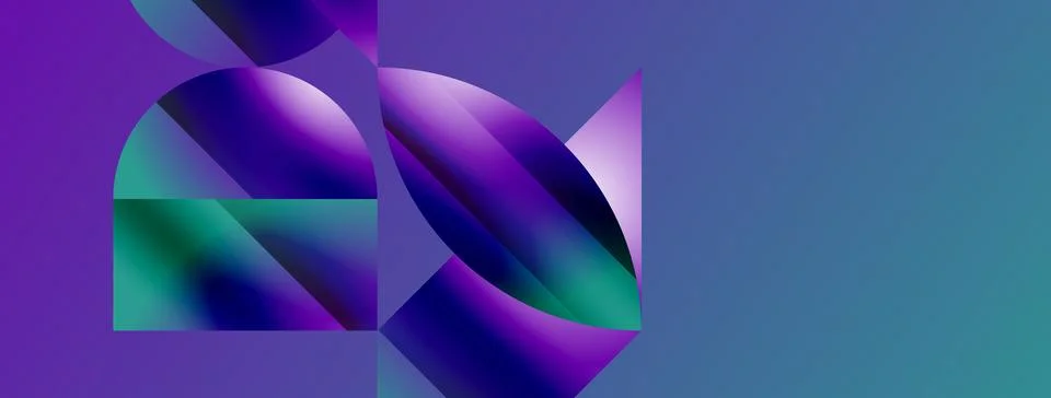 Serene gradient template. Circles and triangles mingle in minimalist perfection Stock Illustration
