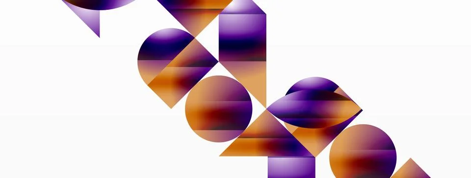 Serene gradient template. Circles and triangles mingle in minimalist perfection Stock Illustration